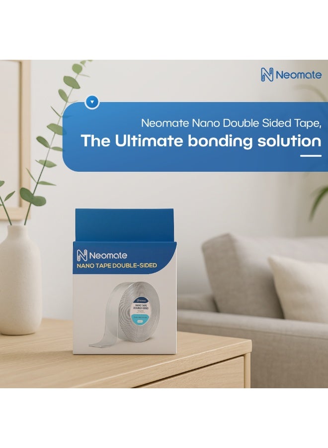 Neomate Double-Sided Heavy Duty Tape 3m | Strong Adhesive Transparent Mounting Tape for Walls, Posters, Carpets | Home & Office Use | 9.8 x 9.8 x 3 cm - Image 2